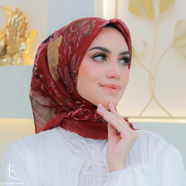 Luissa Mozaik Lembut Luxe Tassel Segi Empat 100cm - Gambar 4